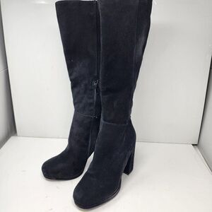 Steve Madden Marcello Black Suede Platfrom Dress Boots Women's 8.5